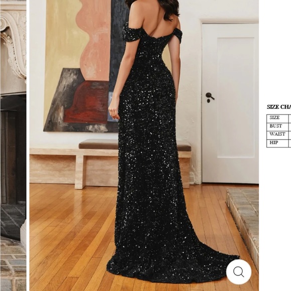 VELVET SEQUIN FITTED GOWN - Cinderella Divine CL03 - Picture 5 of 5